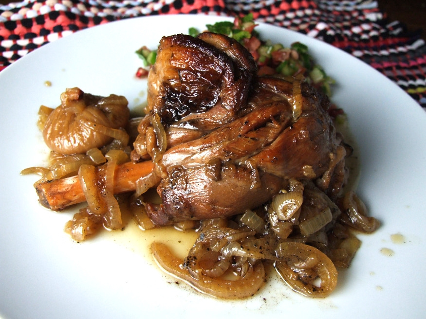 Lamb Shanks with Figs and Pomegranate Molasses
